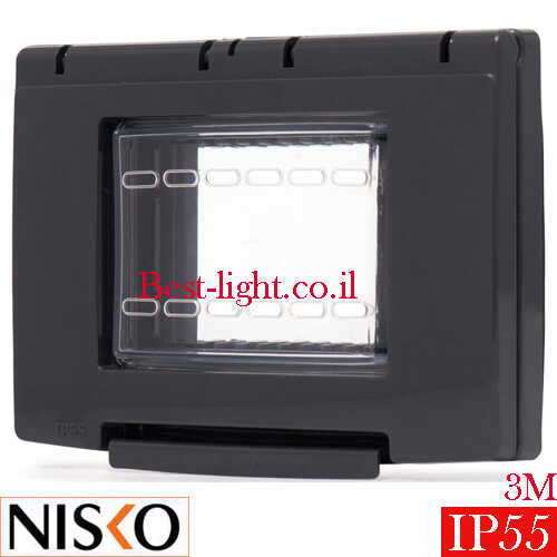 מסגרת שחורה 3 מודול מוגנת מים NISKO Switch IP55