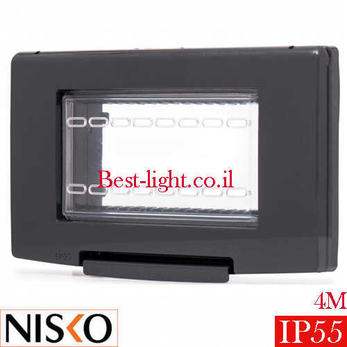 מסגרת שחורה 4 מודול מוגנת מים NISKO Switch IP55