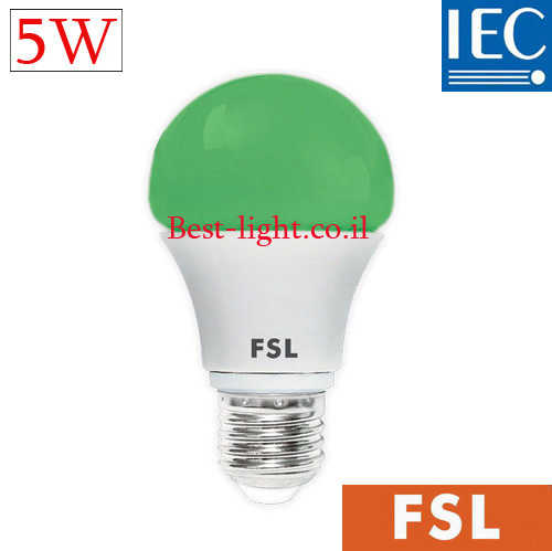נורת לד A60 אור ירוק FSL E27 5W