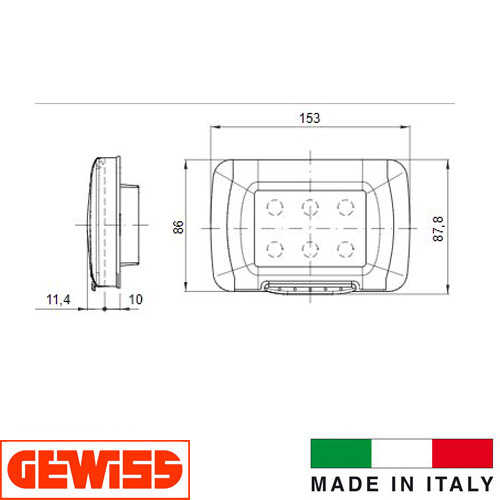 מסגרת לבנה  4 מודול מוגנת מים Gewiss System דגם GW22461