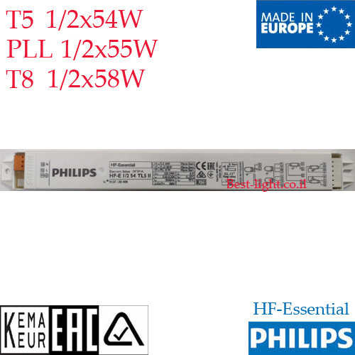 משנק אלקטרוני לנורות פלורסנט Philips T5 1/2 54W