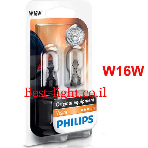 זוג נורות בלם/איתות לרכב Philips Vision דגם W16W