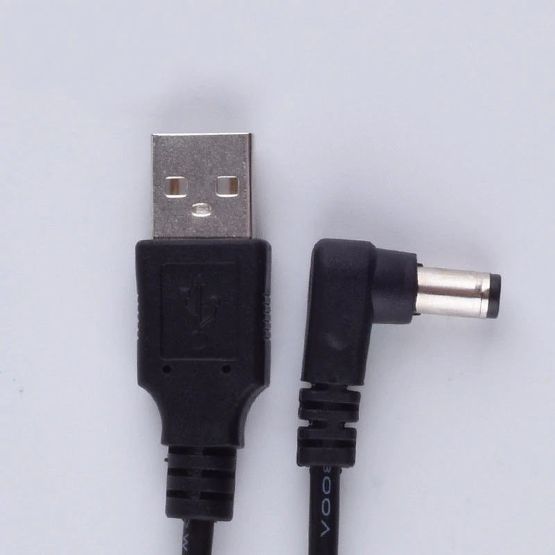 כבל USB - DC 5.5x2.1mm זוויתי 1 מטר