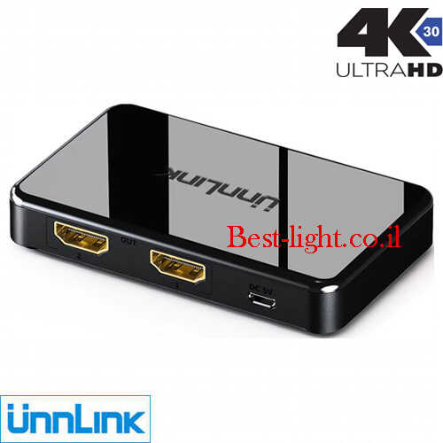 מפצל 1.4 HDMI אקטיבי 2 כניסות Unnlink 