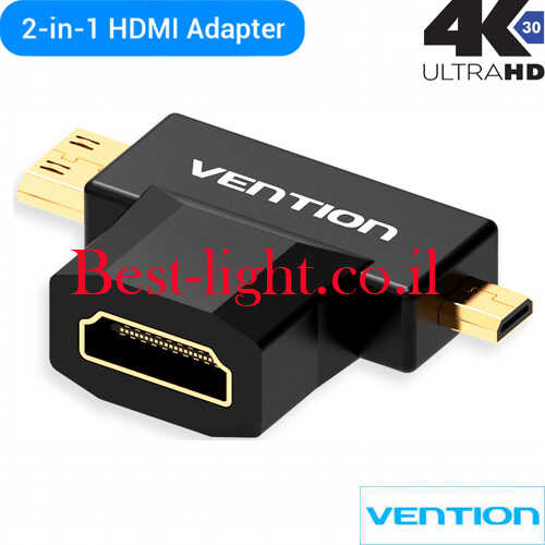 מתאם 2 ב- 1 Vention Micro - Mini HDMI 4K