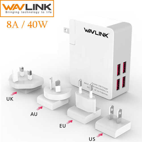 מטען קיר אוניברסלי Wavlink 8A USBx4